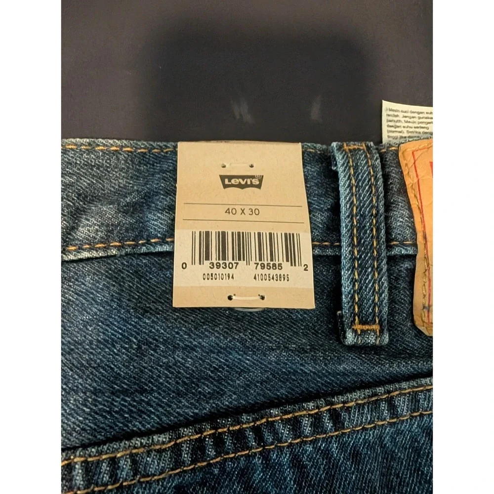 Levis Mens 501 Original Jeans Straight Leg Regular Fit Blue Denim 40x30 NWT
